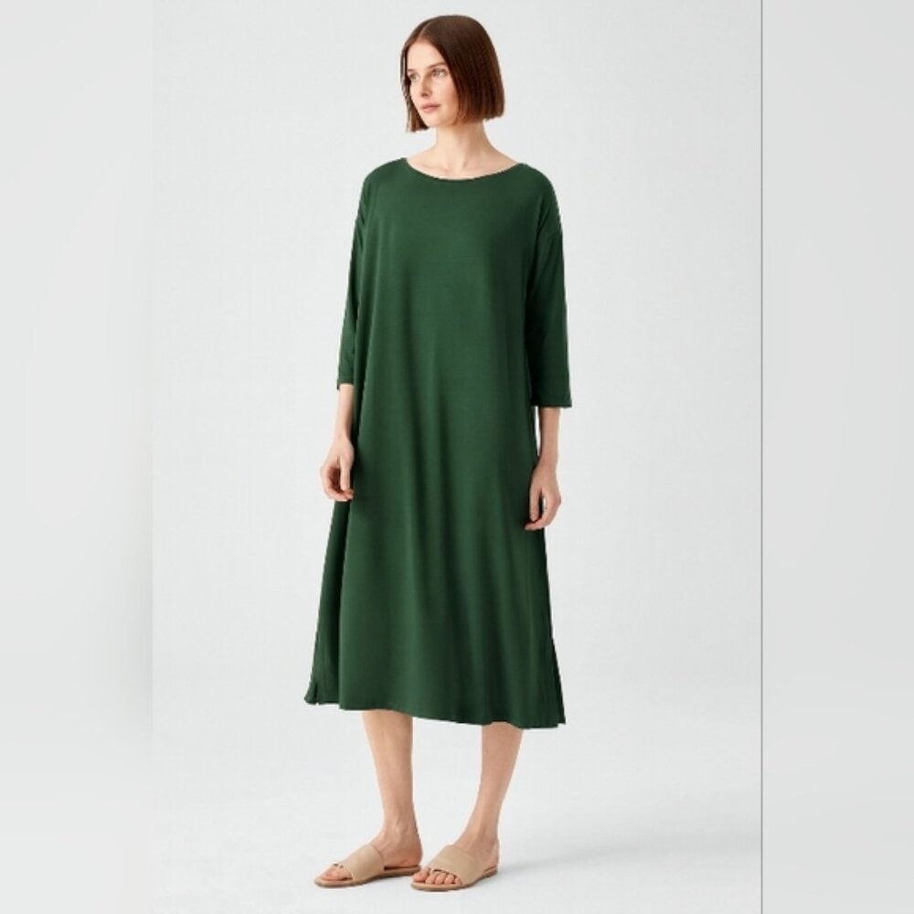 Weekend Max Mara Relaxed Fit Midi Dress Dark Green Size 10